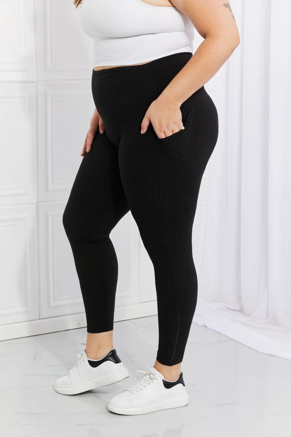 Leggings Depot Full Size Strengthen and Lengthen Reflective Dot Active Leggings BLUE ZONE PLANET