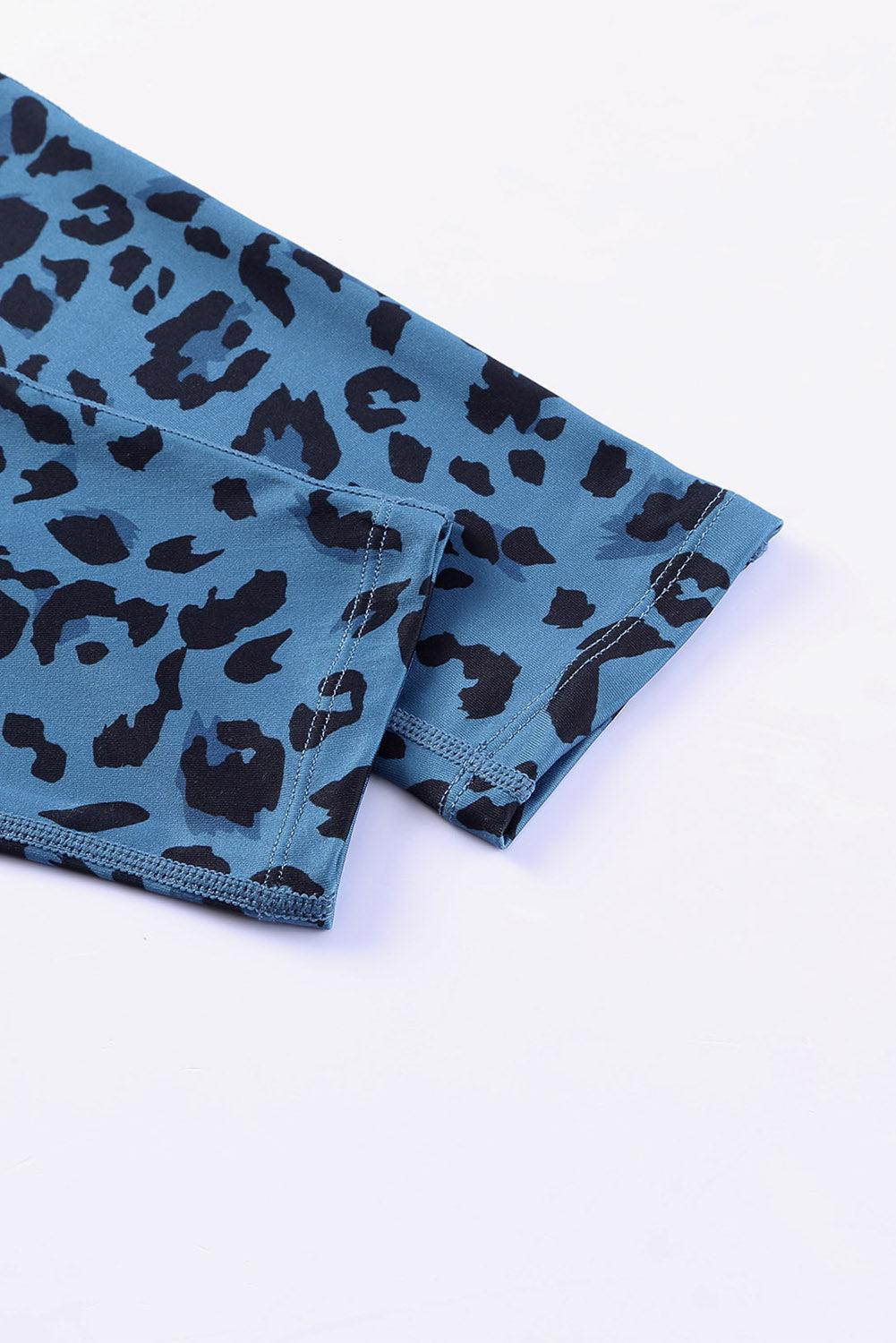 Leopard Print Wide Waistband Leggings BLUE ZONE PLANET