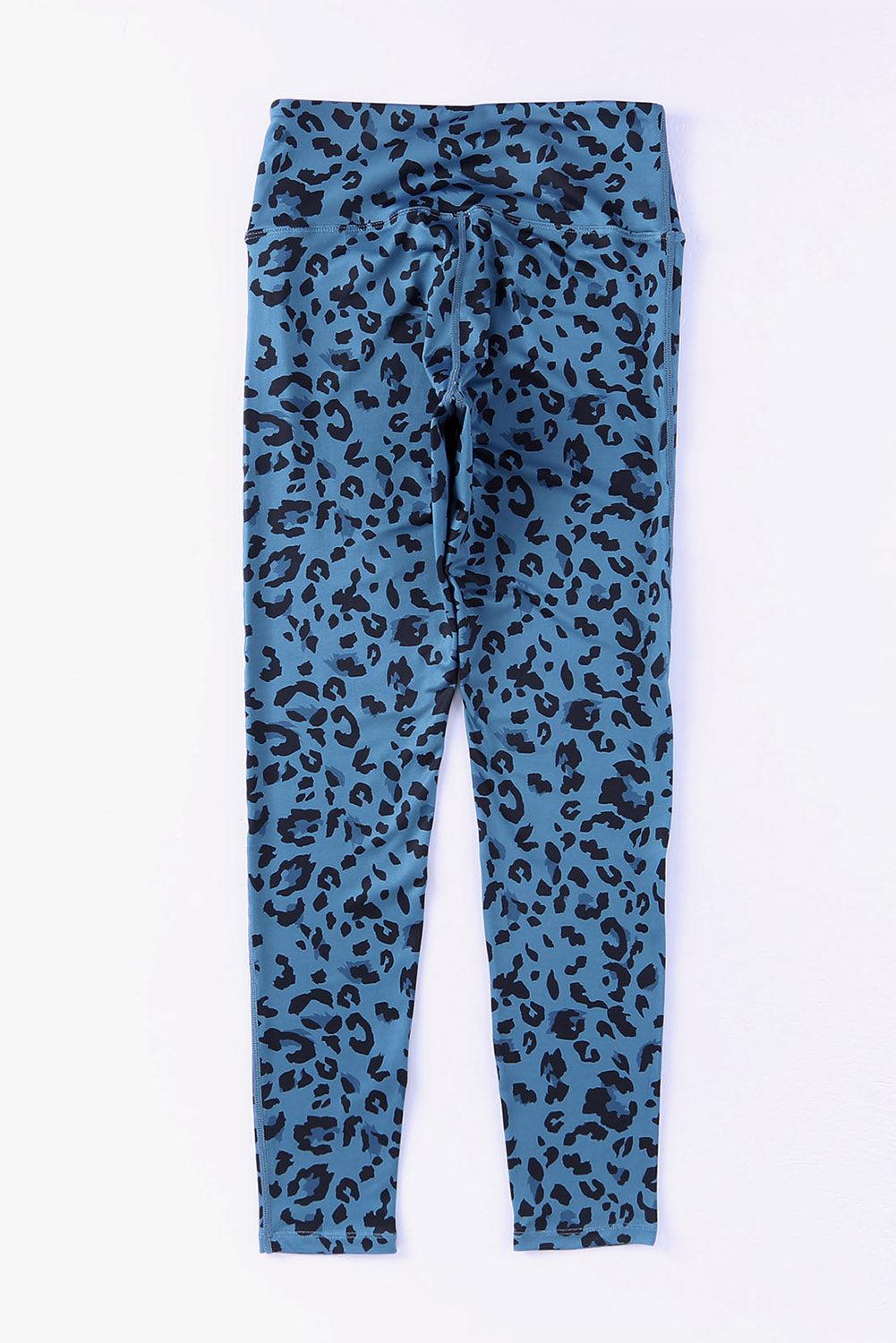 Leopard Print Wide Waistband Leggings BLUE ZONE PLANET