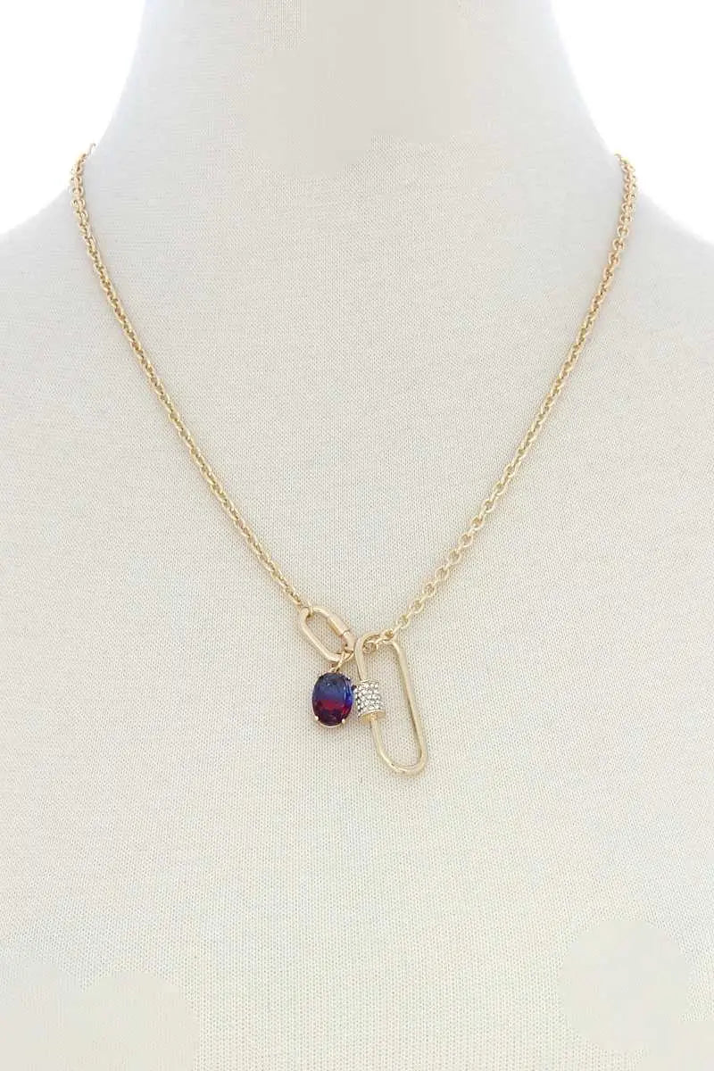 Life is a beach Find your wave Oval Shape Rhinestone Charm Necklace Blue Zone Planet