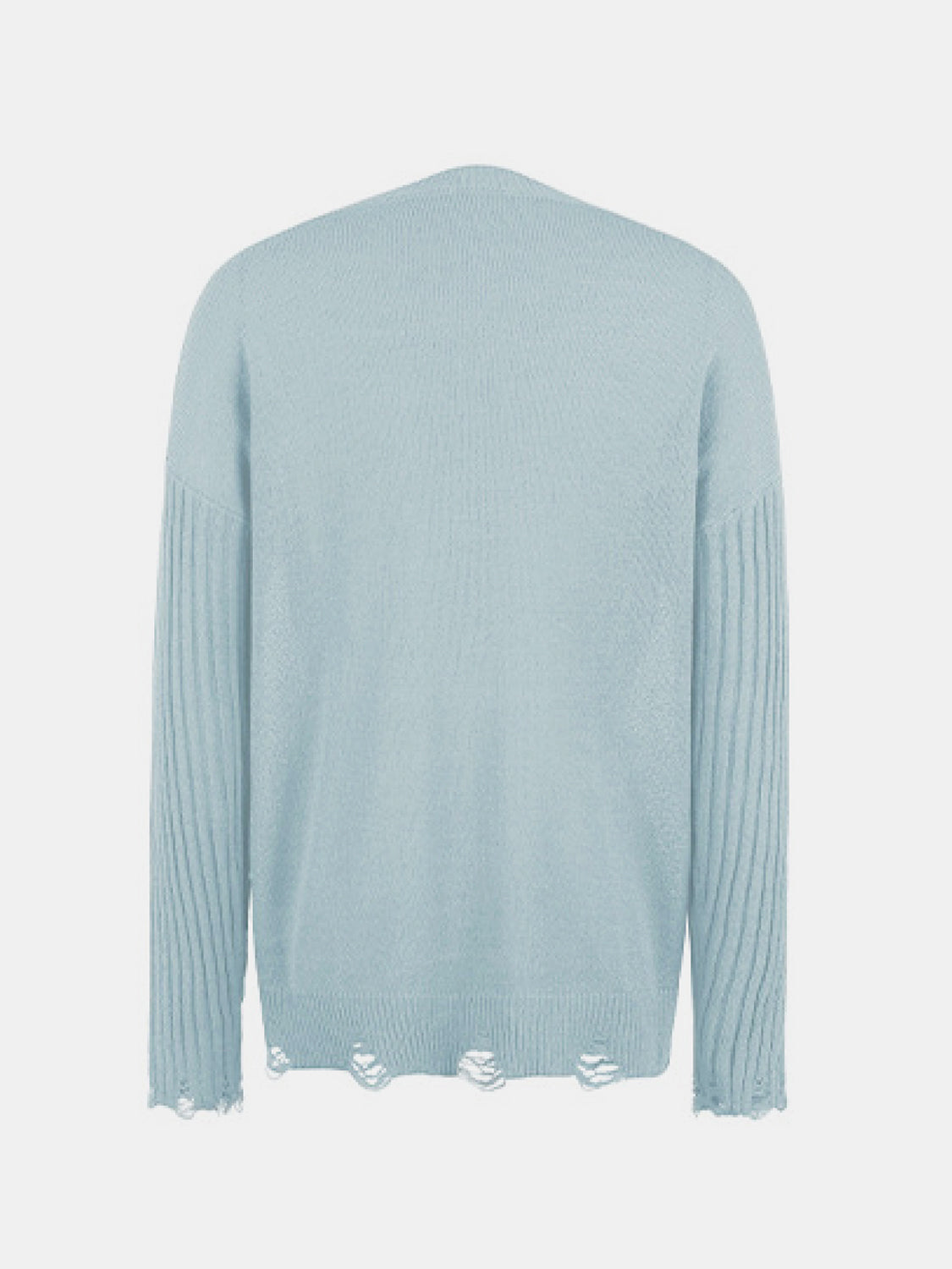 Lightning Graphic Distressed Sweater BLUE ZONE PLANET