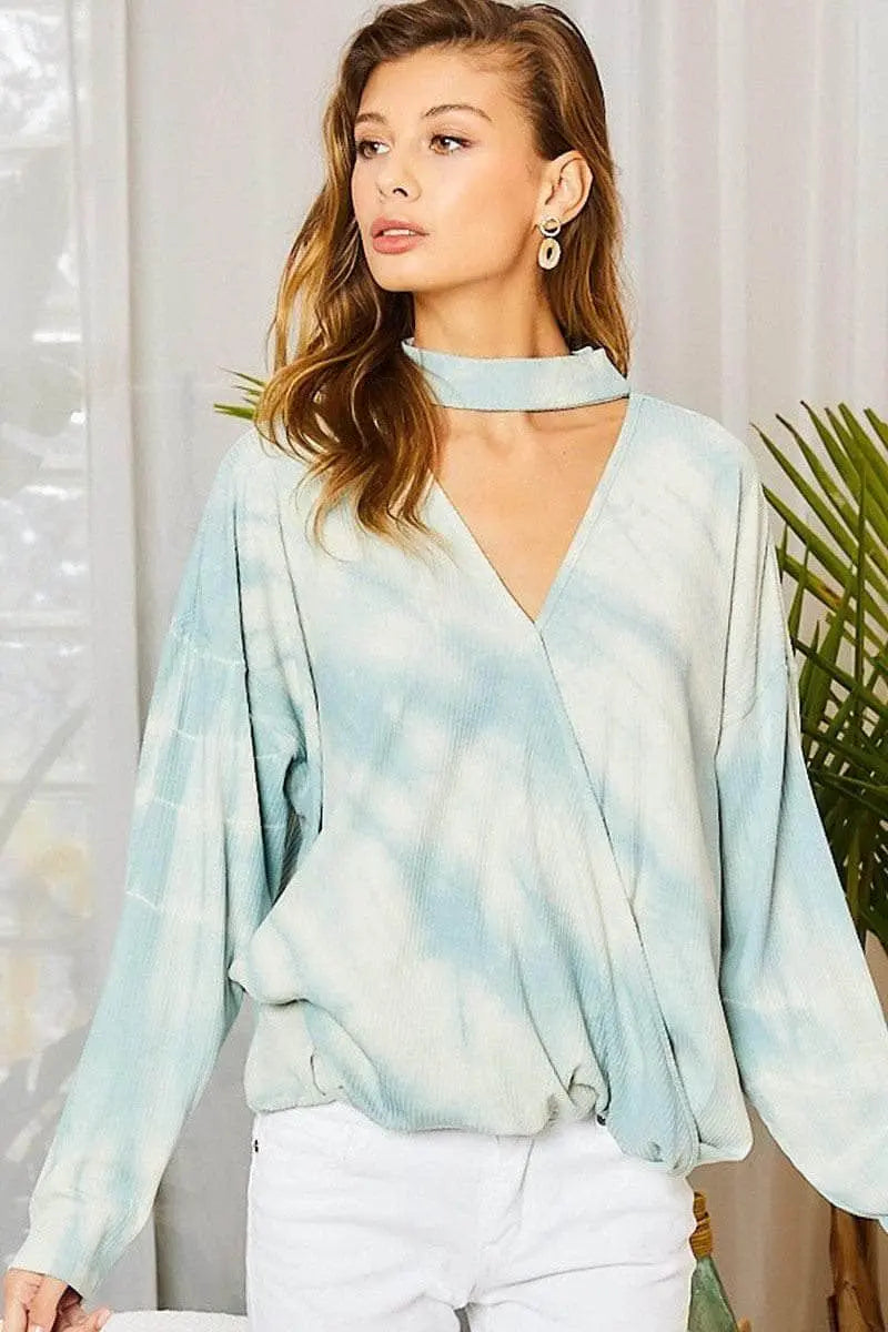 Live Free Hi-lo Tie-dye Top Blue Zone Planet