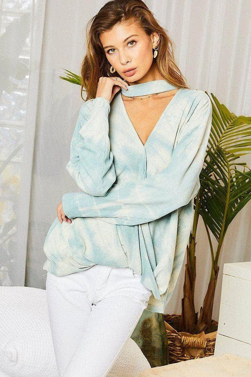 Live Free Hi-lo Tie-dye Top Blue Zone Planet