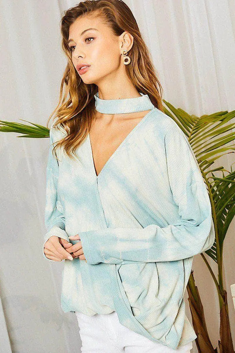 Live Free Hi-lo Tie-dye Top Blue Zone Planet