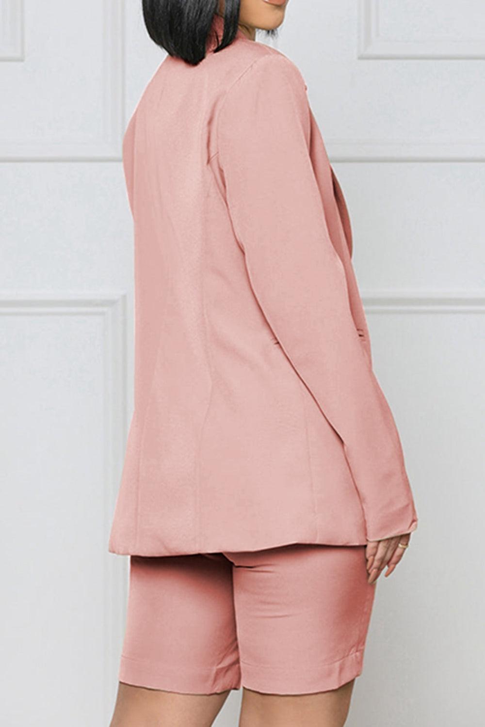 Long Sleeve Blazer and Shorts Set BLUE ZONE PLANET