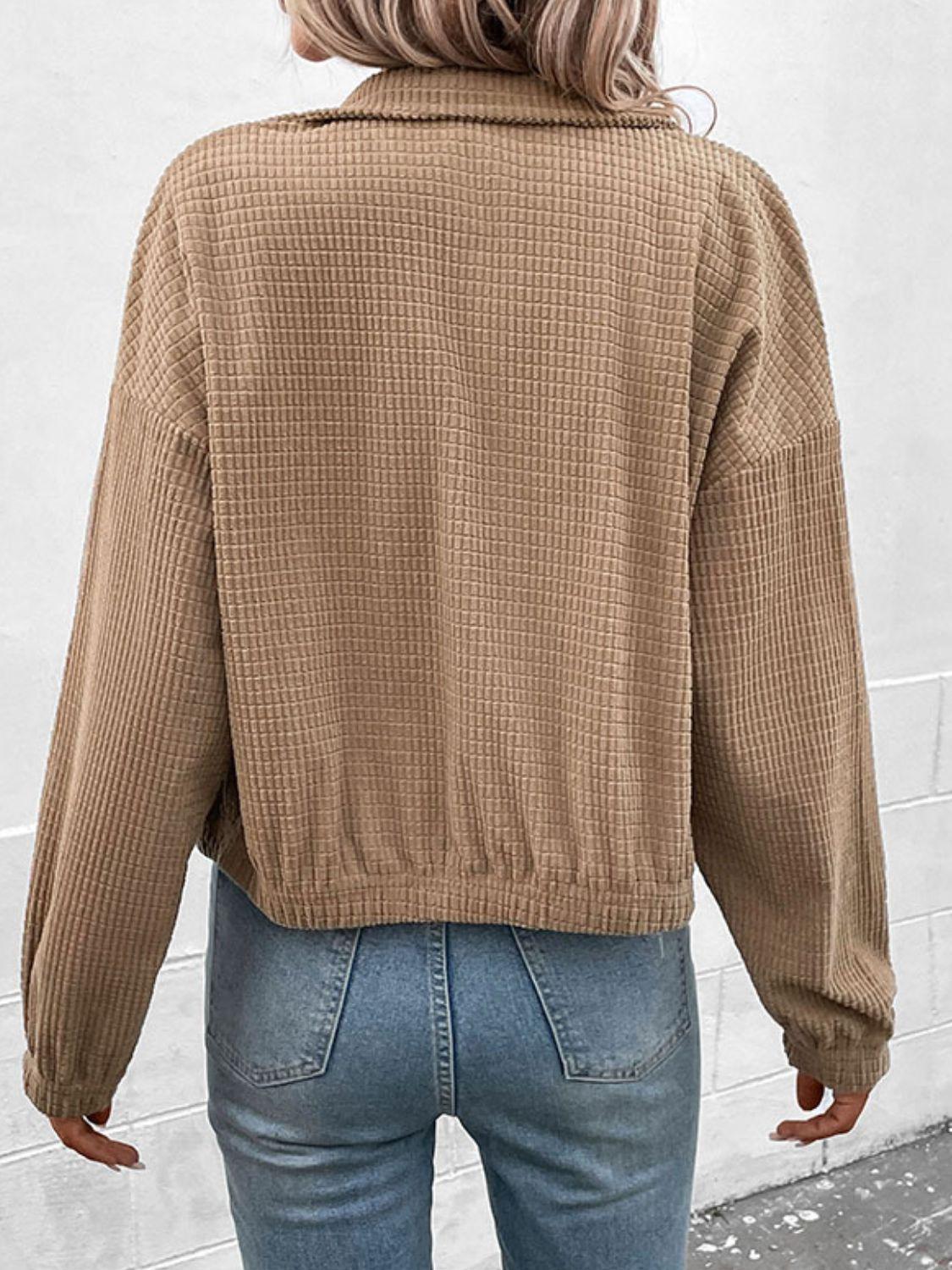 Long Sleeve Dropped Shoulder Jacket BLUE ZONE PLANET
