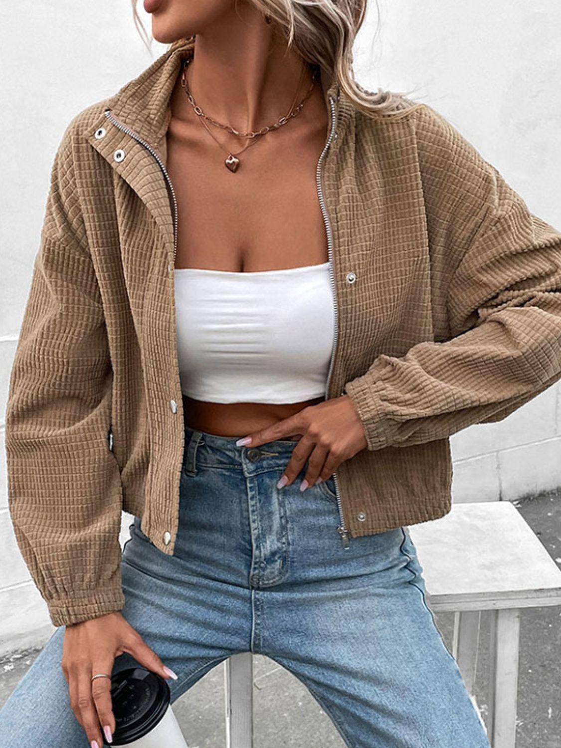 Long Sleeve Dropped Shoulder Jacket BLUE ZONE PLANET