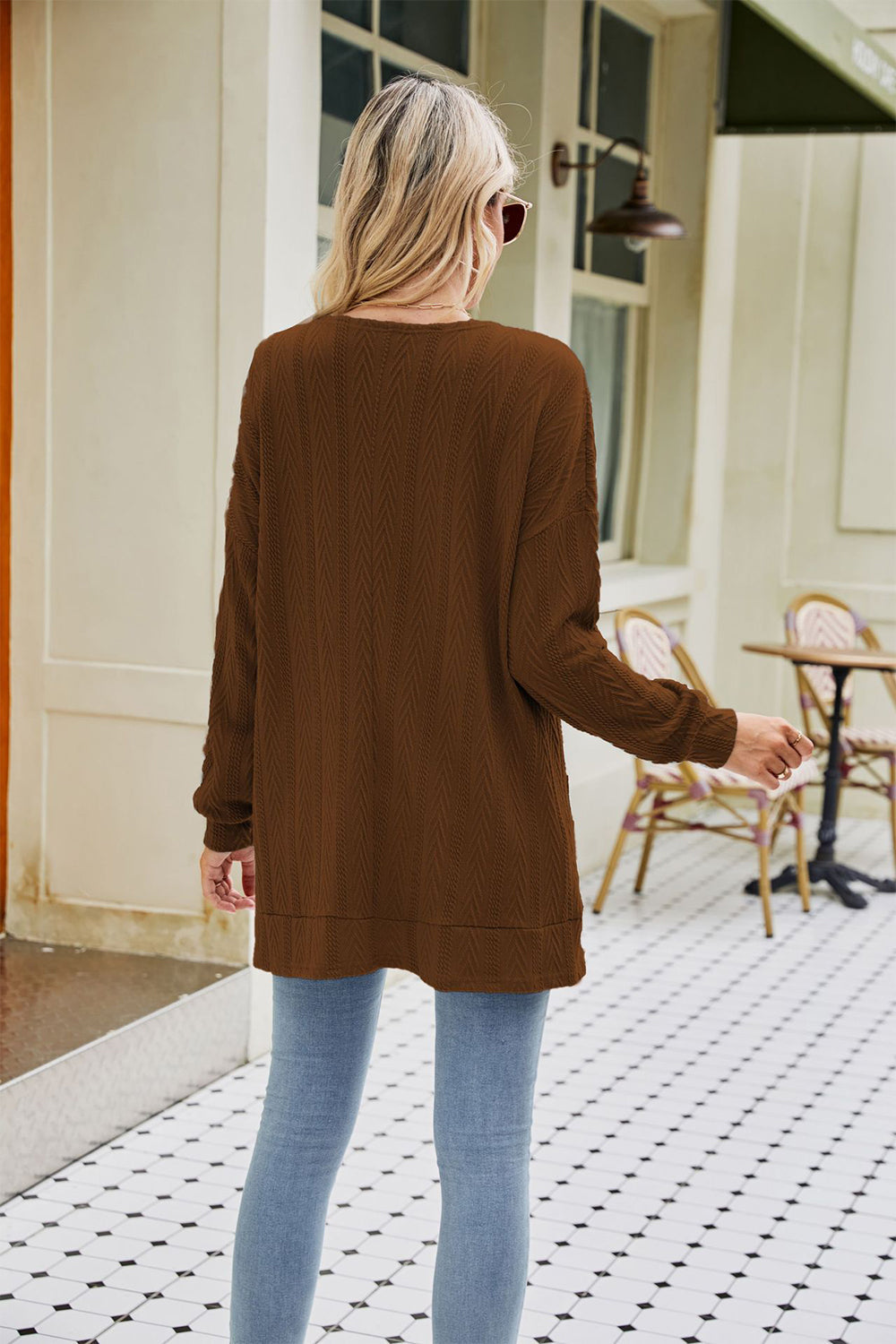 Long Sleeve Pocketed Cardigan BLUE ZONE PLANET