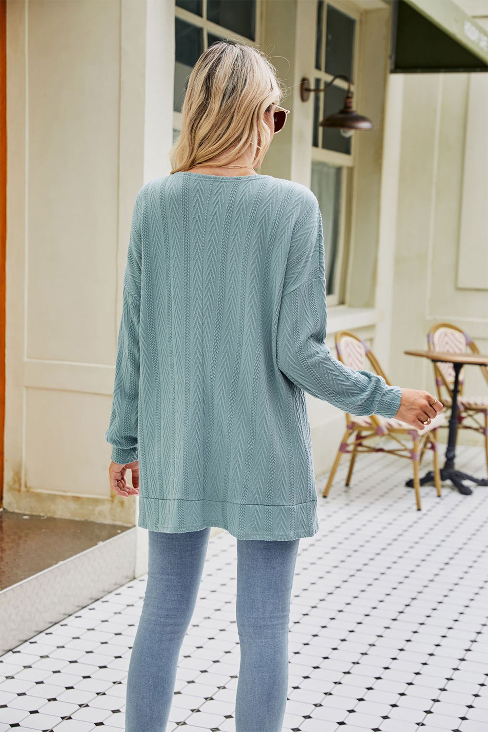 Long Sleeve Pocketed Cardigan BLUE ZONE PLANET