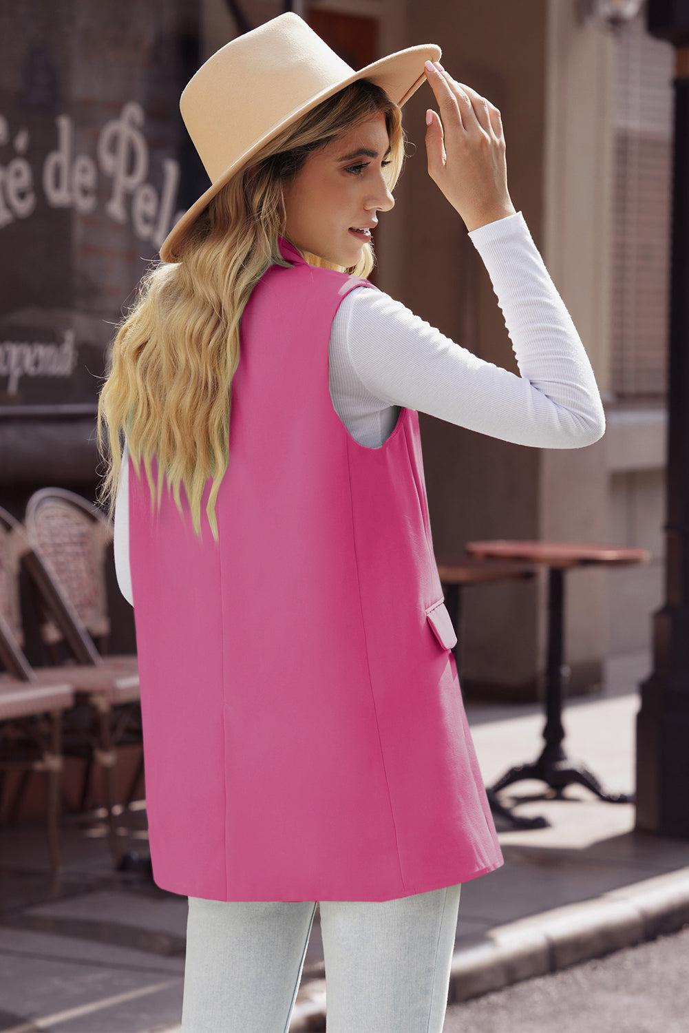 Longline Blazer Vest with Pockets BLUE ZONE PLANET