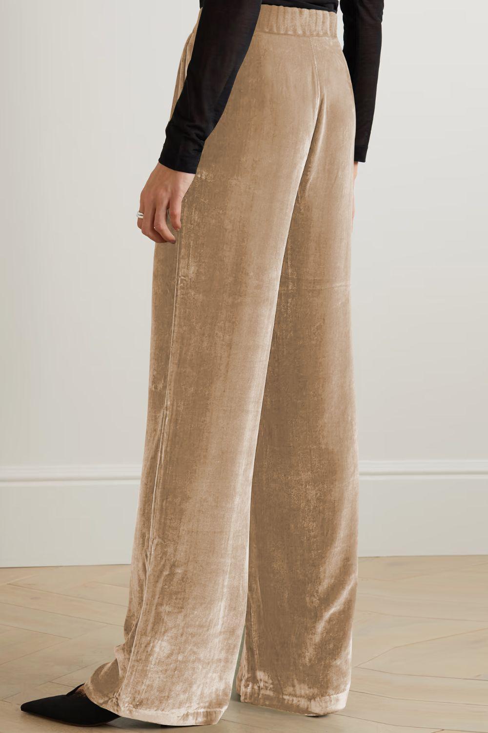 Loose Fit High Waist Long Pants with Pockets BLUE ZONE PLANET