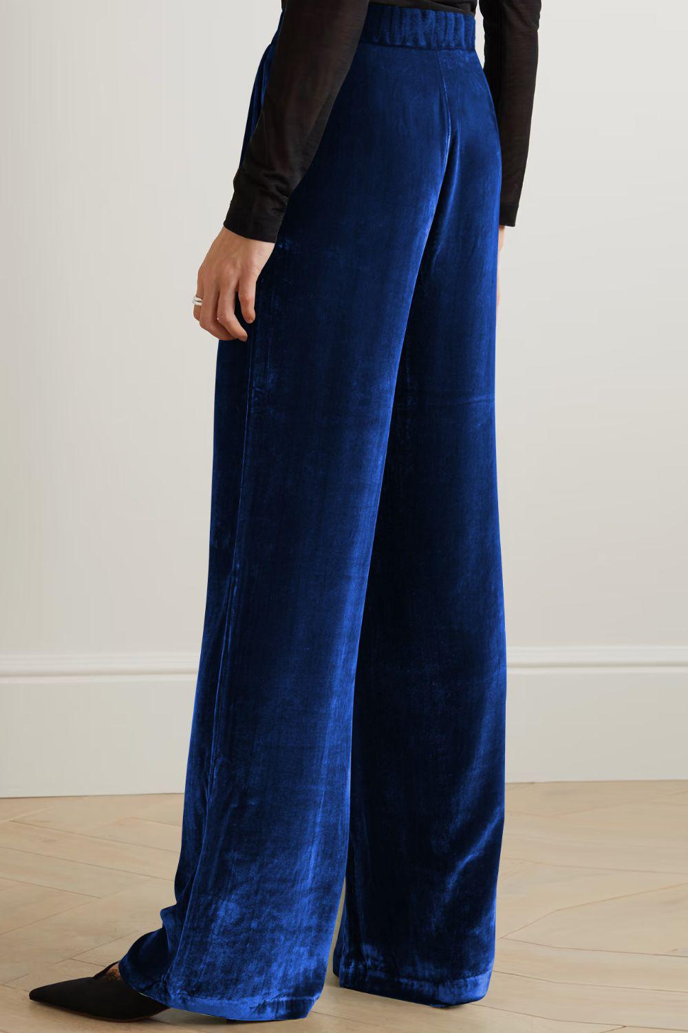 Loose Fit High Waist Long Pants with Pockets BLUE ZONE PLANET