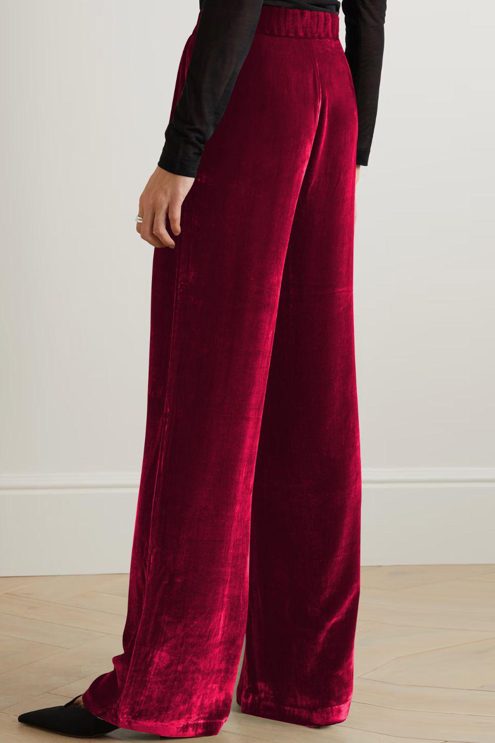 Loose Fit High Waist Long Pants with Pockets BLUE ZONE PLANET