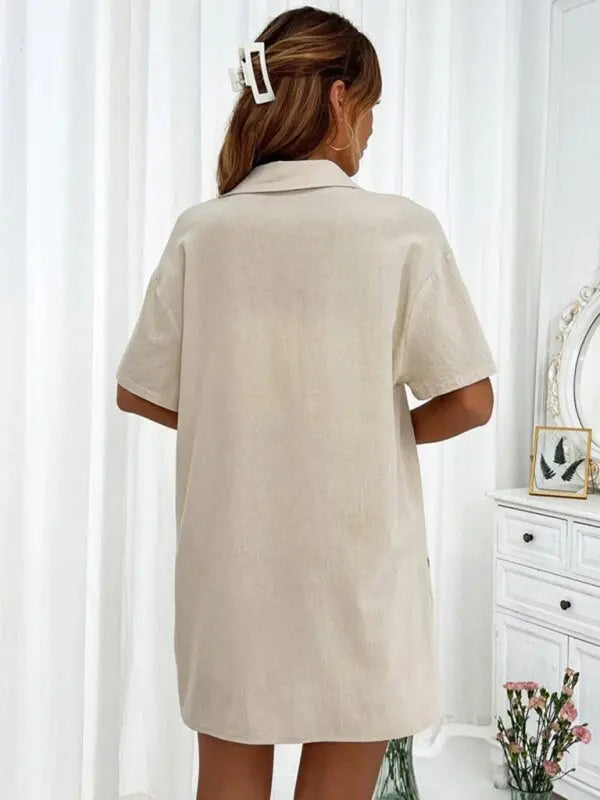 Loose-fit short-sleeve single-breasted shorts Two-piece solid-color shirt set kakaclo