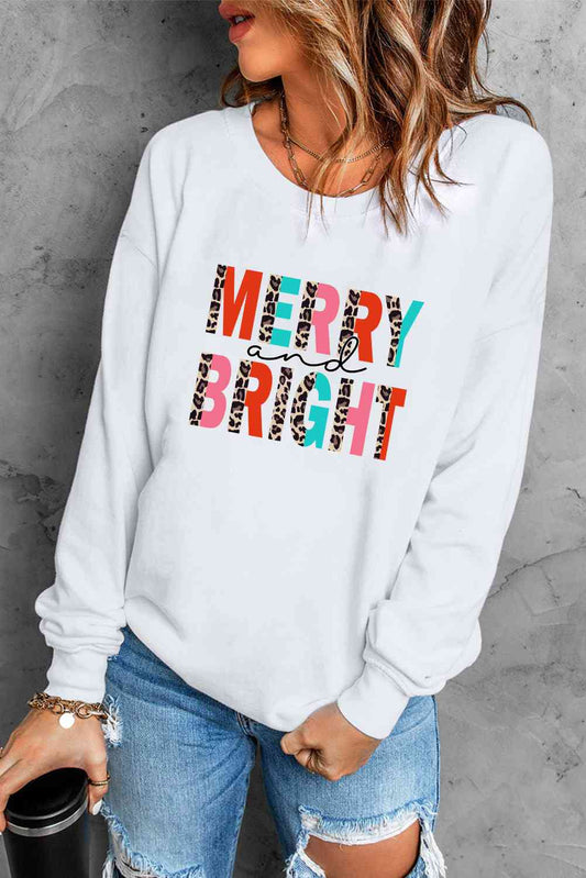 MERRY AND BRIGHT Graphic Sweatshirt BLUE ZONE PLANET