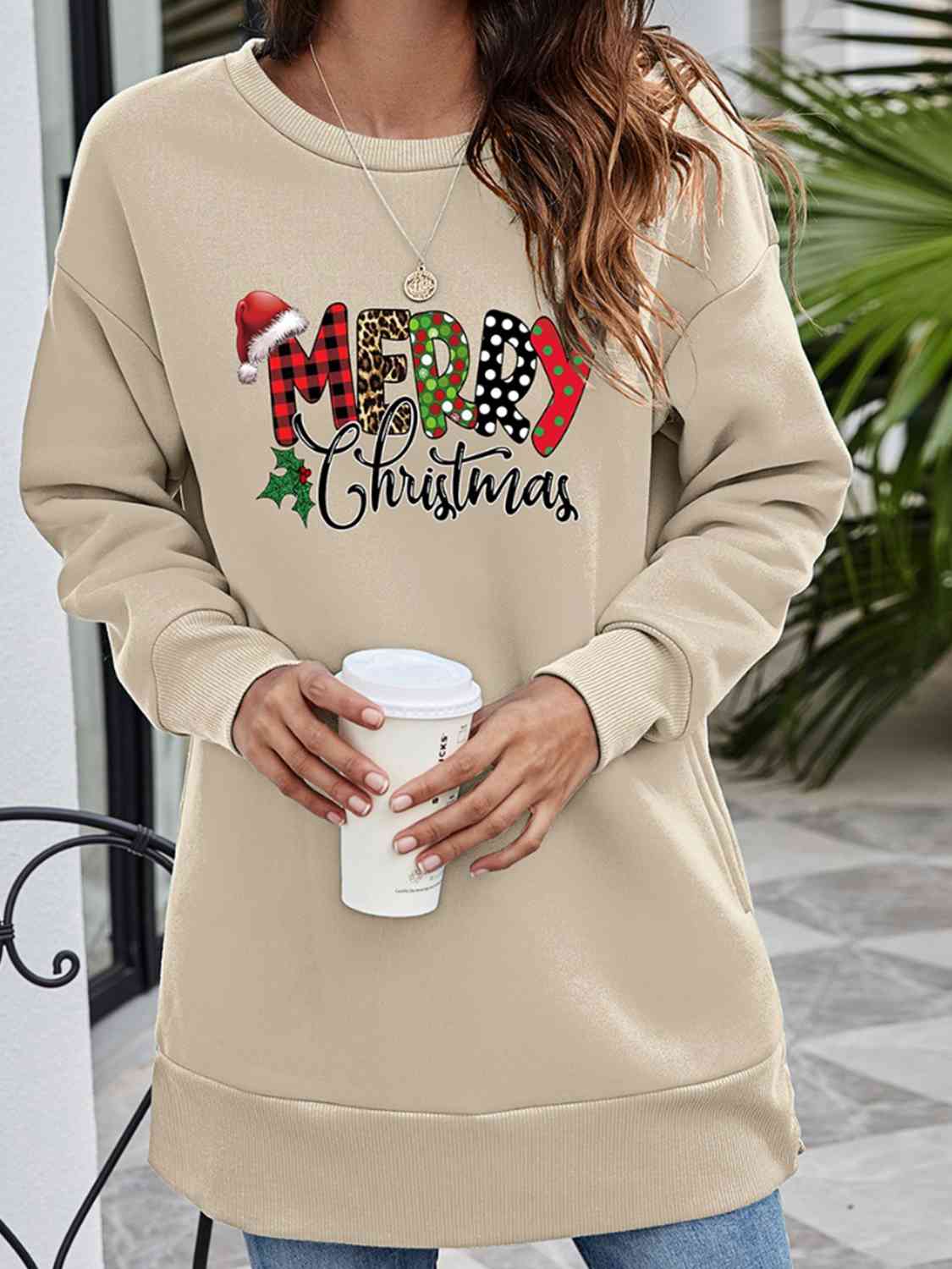 MERRY CHRISTMAS Graphic Sweatshirt BLUE ZONE PLANET