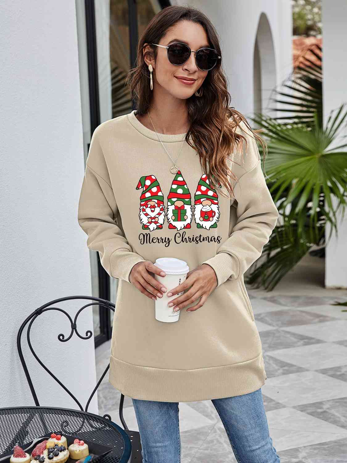 MERRY CHRISTMAS Graphic Sweatshirt BLUE ZONE PLANET