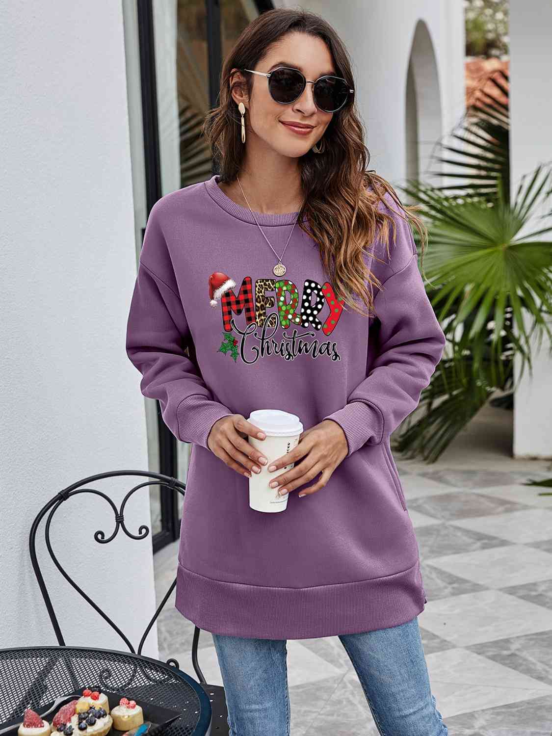 MERRY CHRISTMAS Graphic Sweatshirt BLUE ZONE PLANET