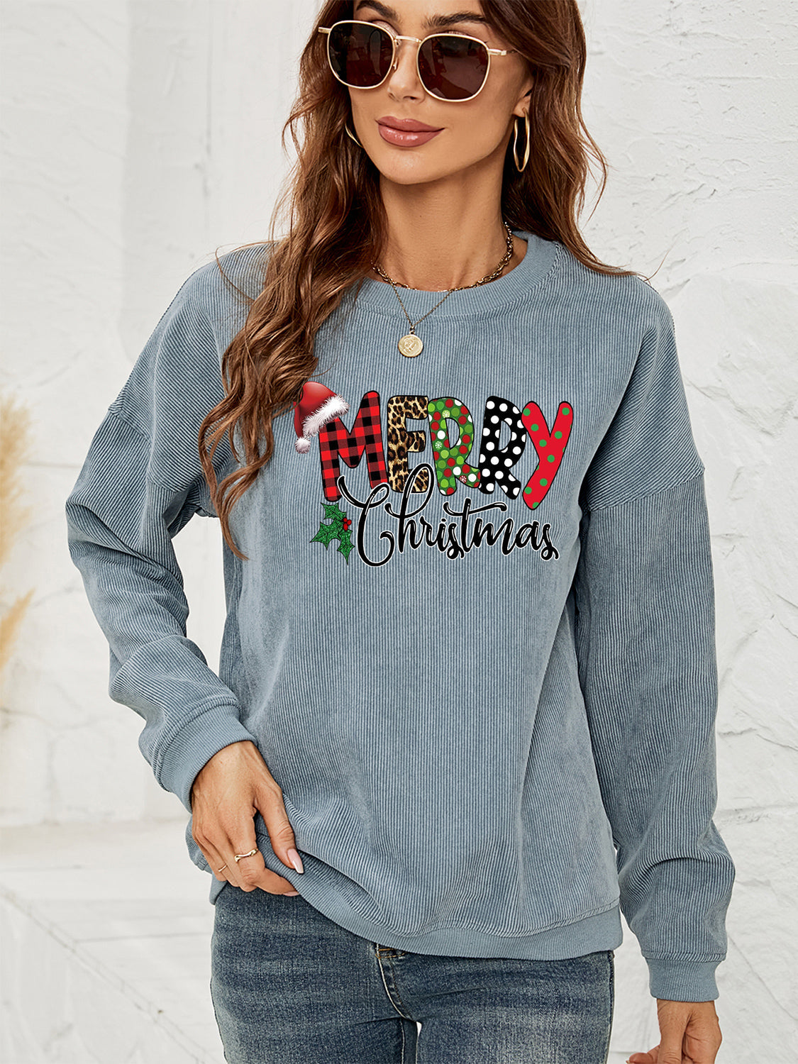 MERRY CHRISTMAS Graphic Sweatshirt BLUE ZONE PLANET