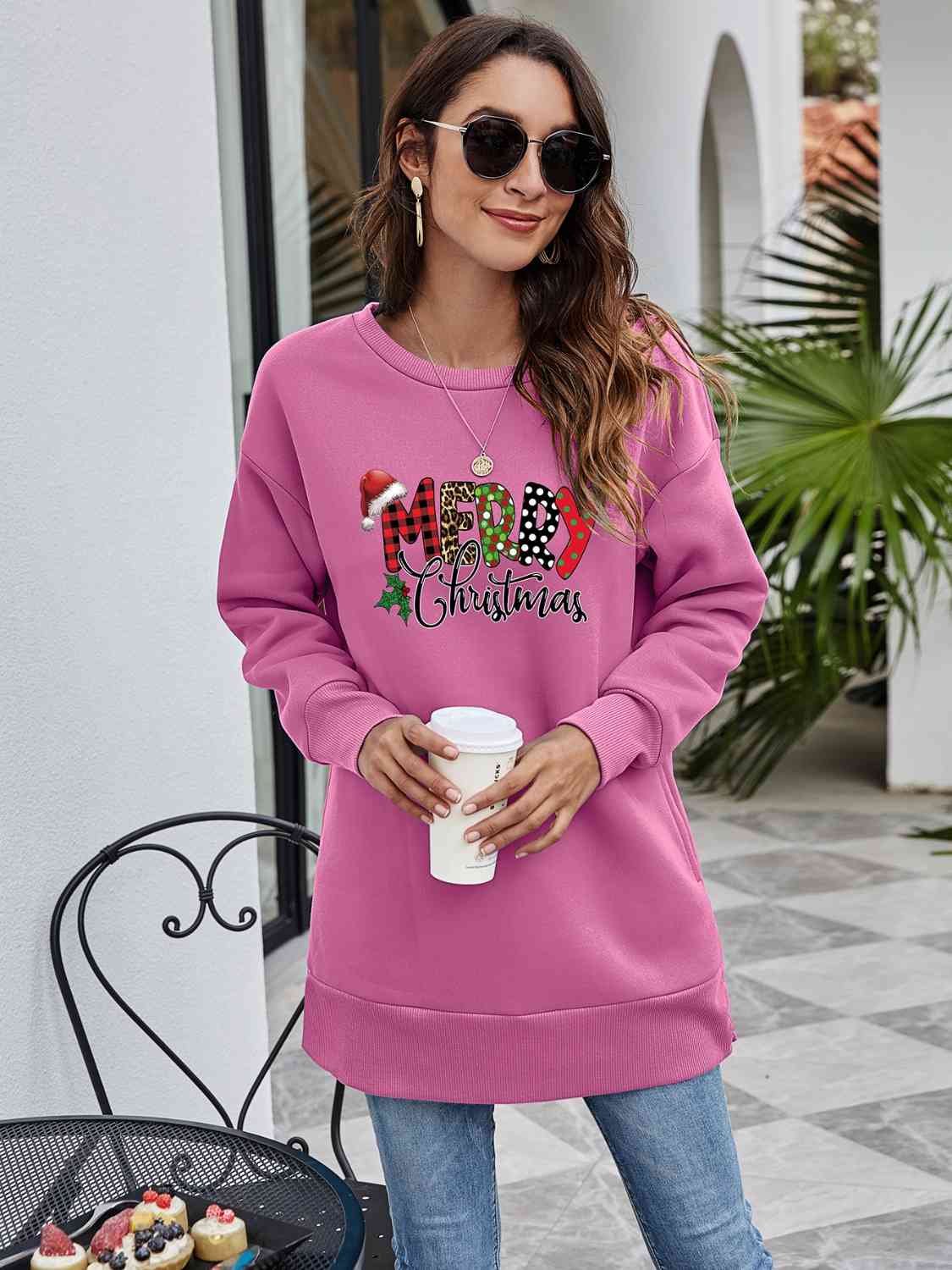 MERRY CHRISTMAS Graphic Sweatshirt BLUE ZONE PLANET
