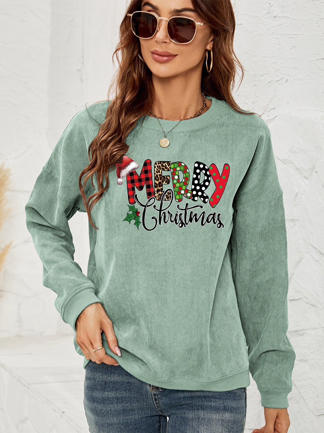 MERRY CHRISTMAS Graphic Sweatshirt BLUE ZONE PLANET