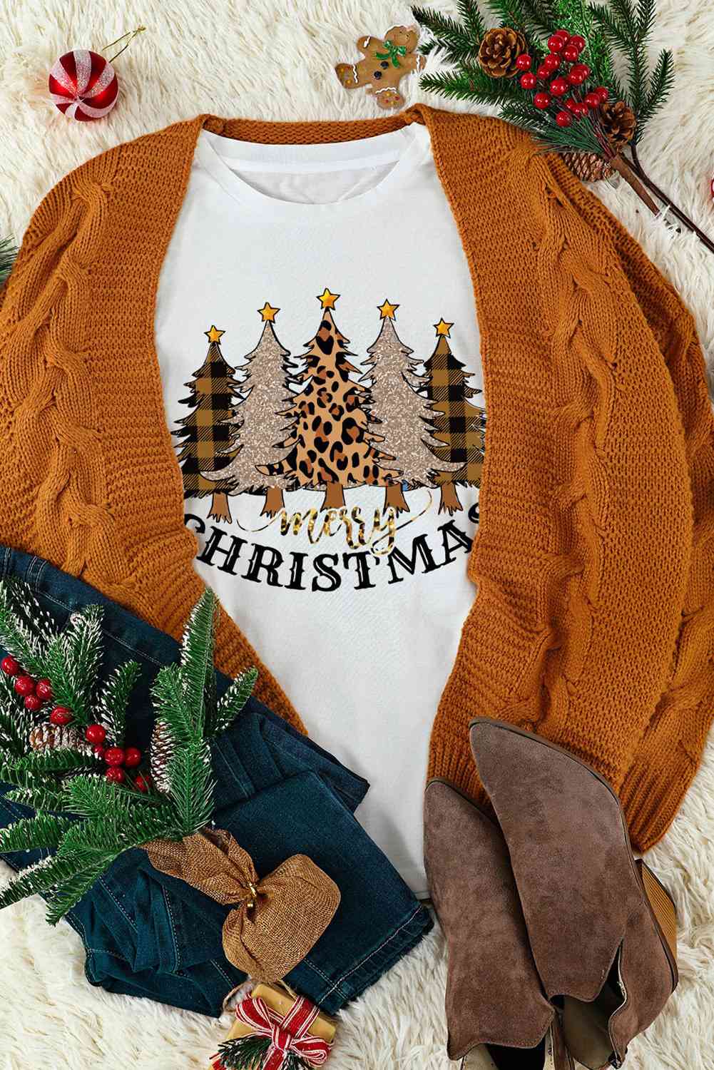 MERRY CHRISTMAS Graphic T-Shirt BLUE ZONE PLANET