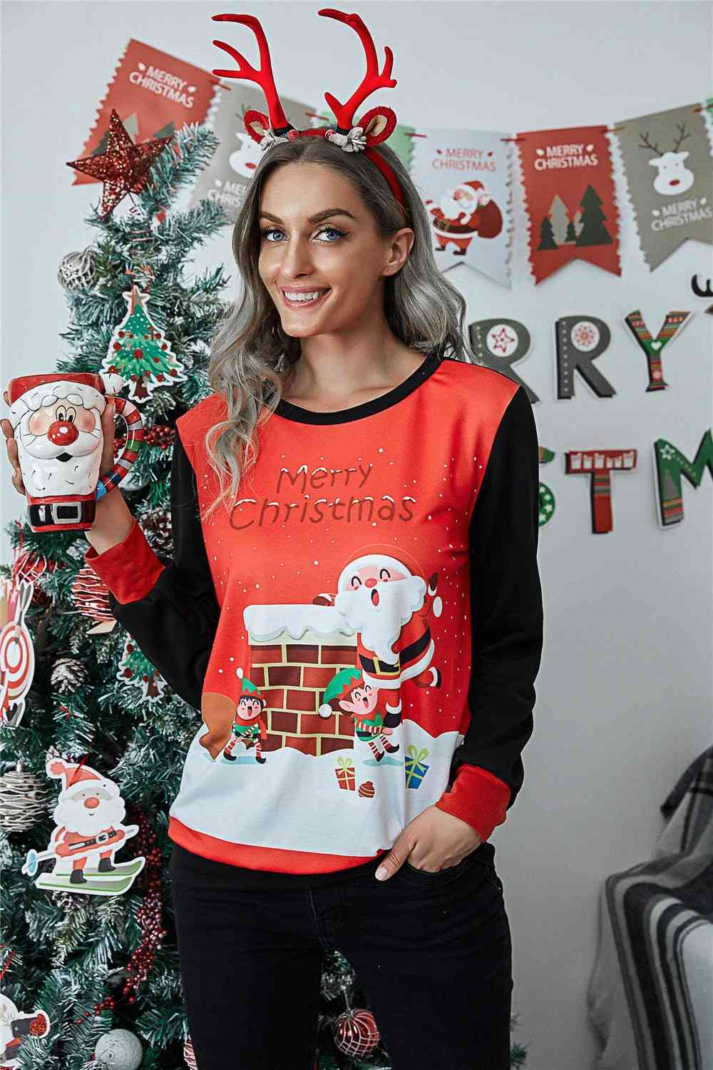 MERRY CHRISTMAS Long Sleeve Sweatshirt BLUE ZONE PLANET