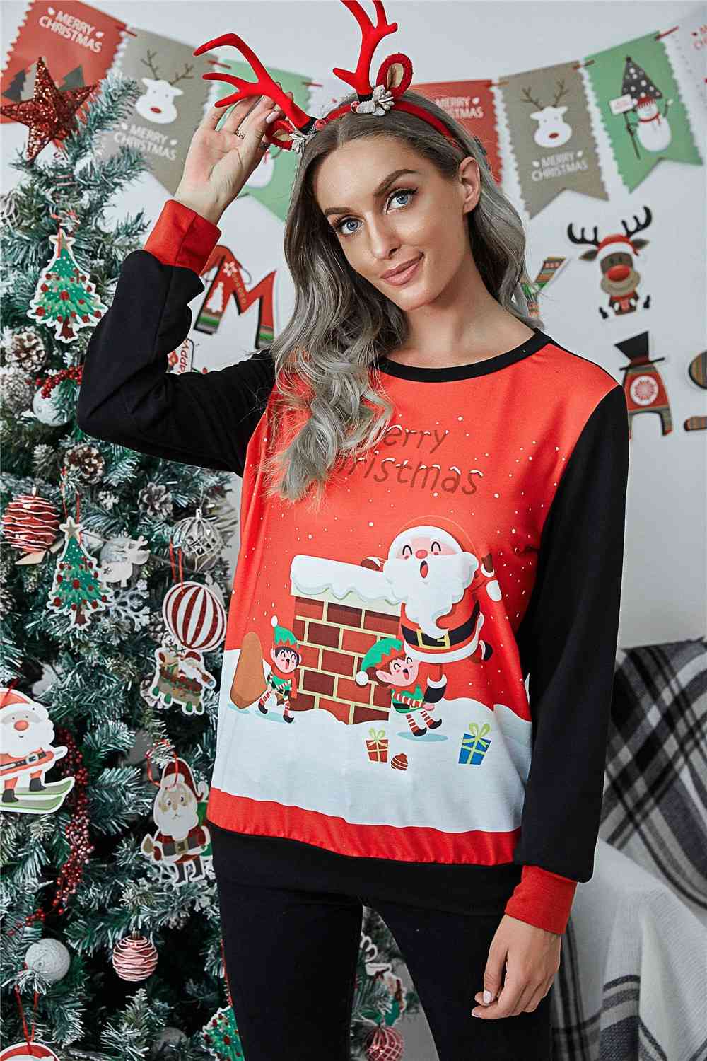 MERRY CHRISTMAS Long Sleeve Sweatshirt BLUE ZONE PLANET