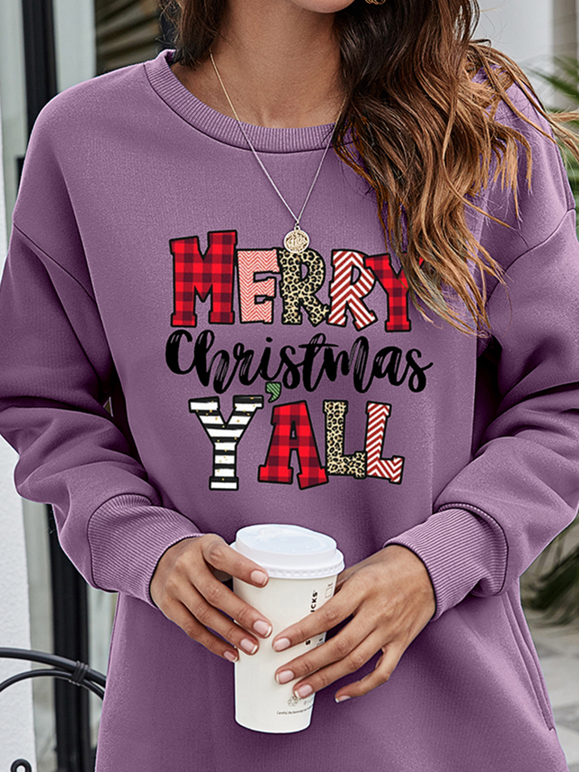 MERRY CHRISTMAS Y'ALL Graphic Sweatshirt BLUE ZONE PLANET