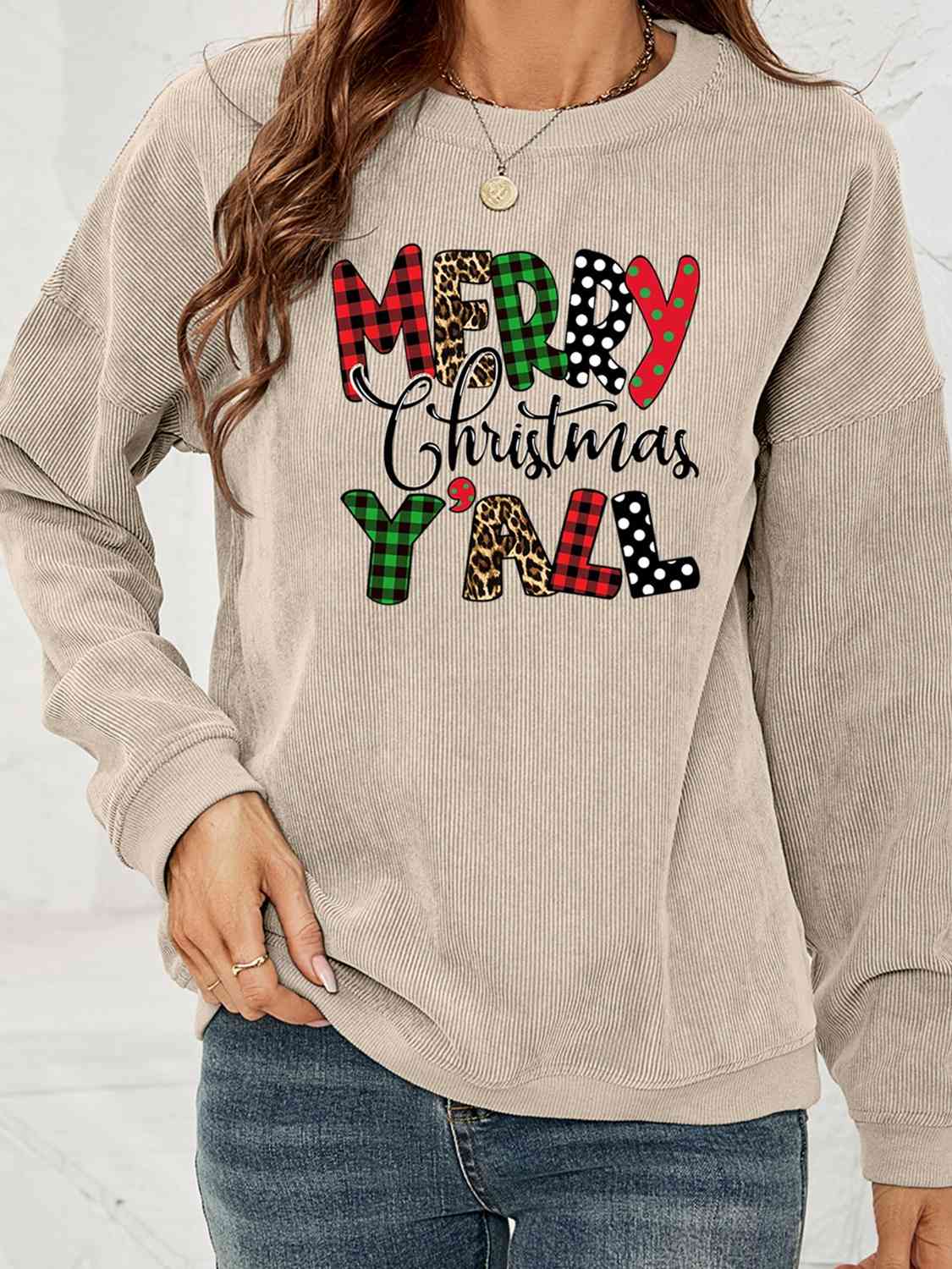 MERRY CHRISTMAS Y'ALL Graphic Sweatshirt BLUE ZONE PLANET