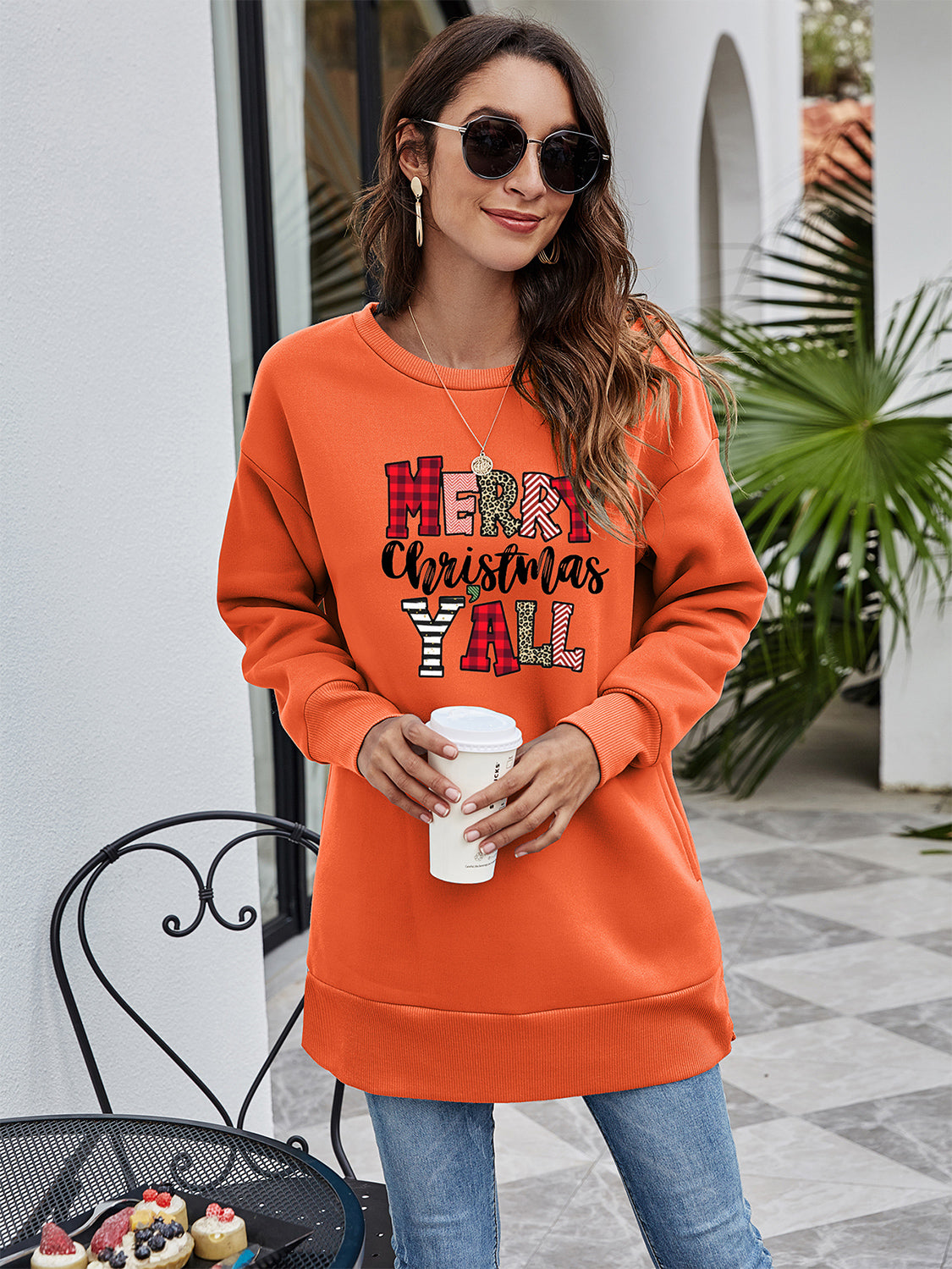 MERRY CHRISTMAS Y'ALL Graphic Sweatshirt BLUE ZONE PLANET