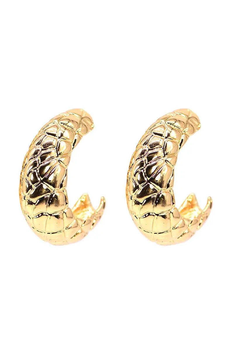 Mini Thick Metal Open Hoop Earring Blue Zone Planet