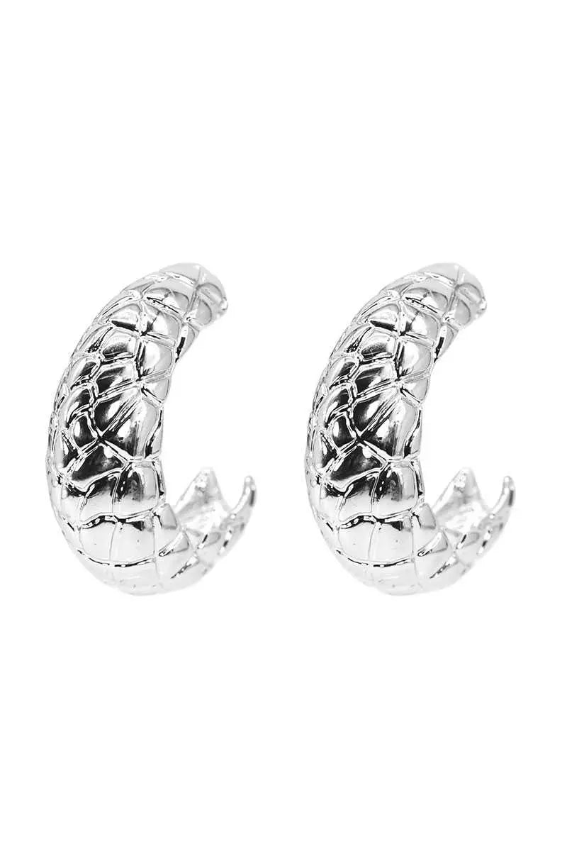 Mini Thick Metal Open Hoop Earring Blue Zone Planet