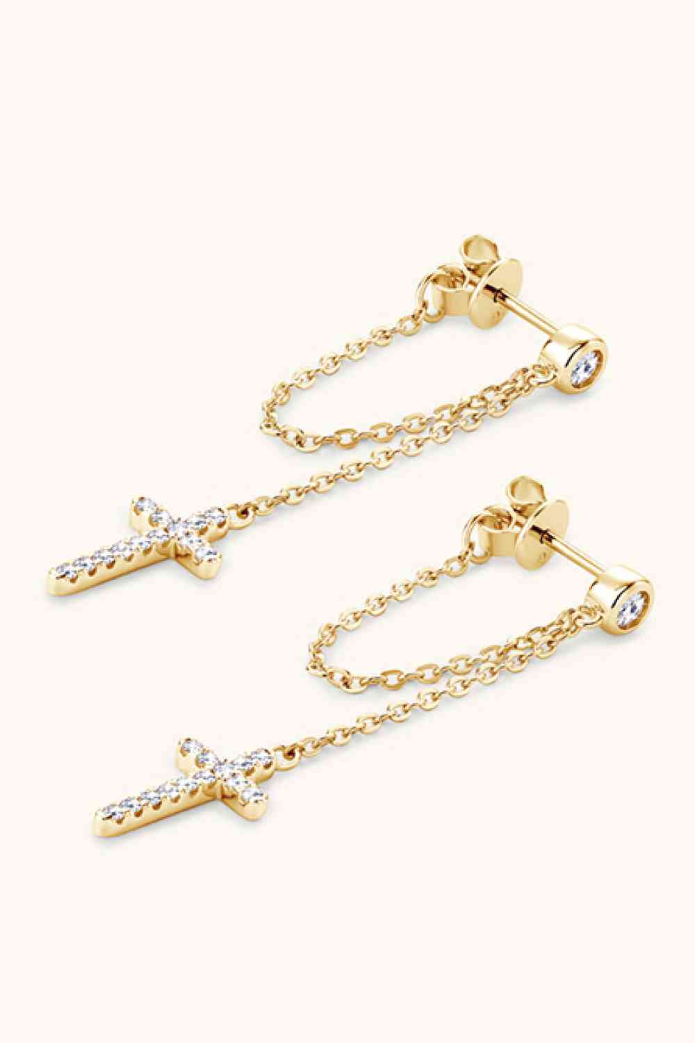 Moissanite 925 Sterling Silver Cross Earrings BLUE ZONE PLANET
