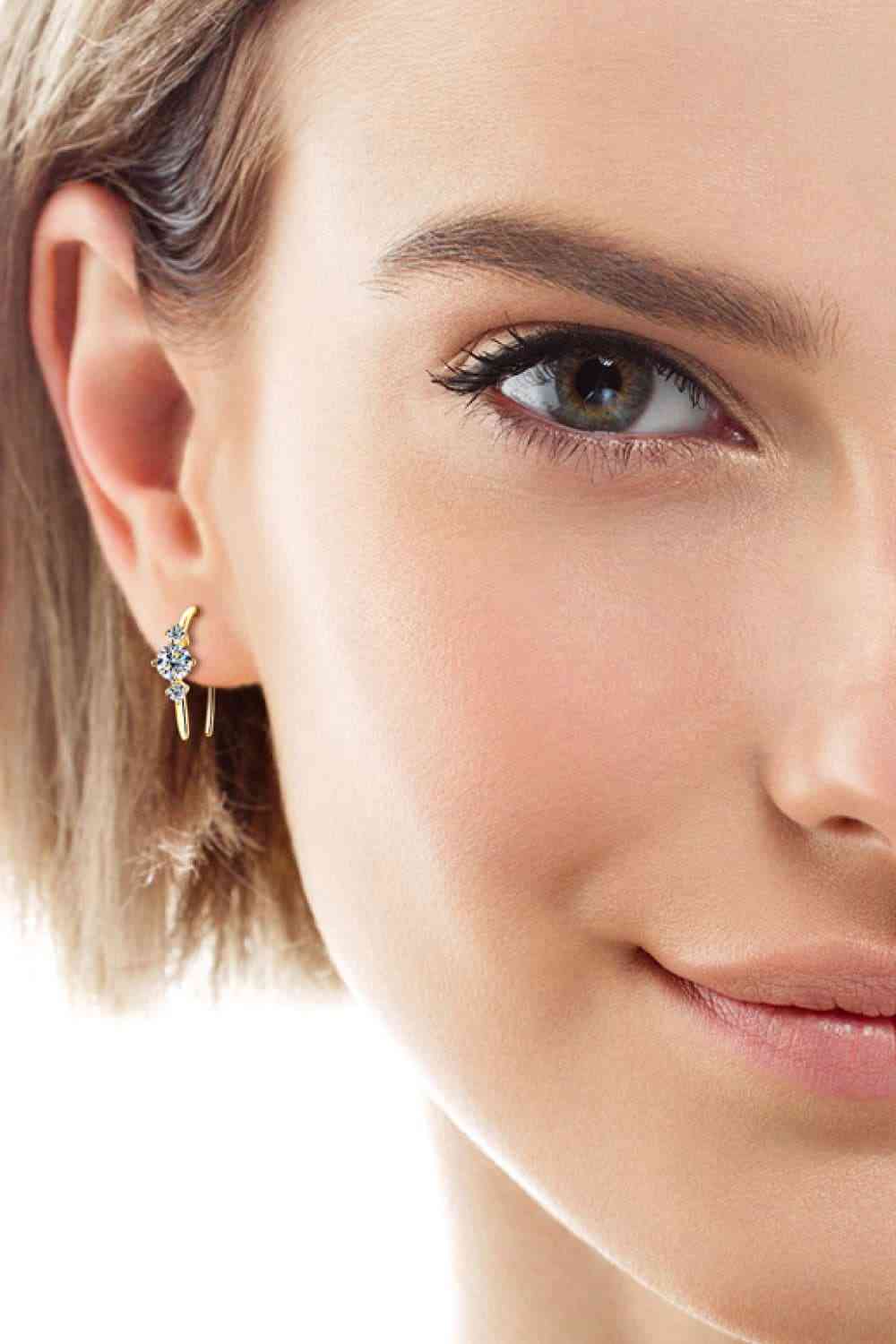 Moissanite 925 Sterling Silver Earrings BLUE ZONE PLANET