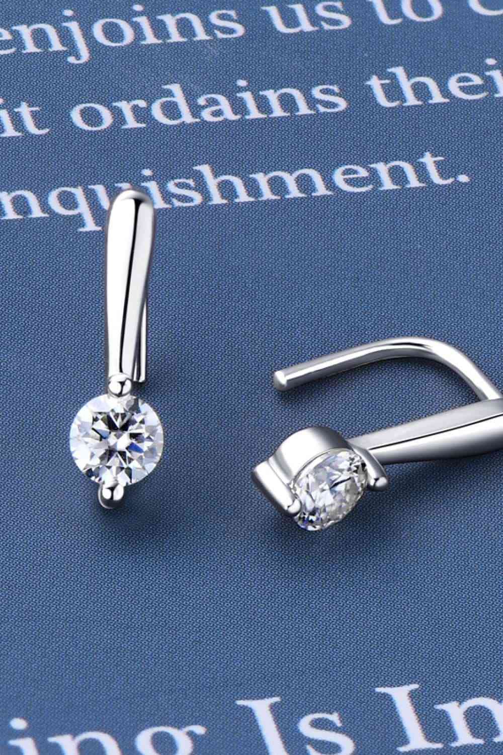 Moissanite 925 Sterling Silver Earrings BLUE ZONE PLANET