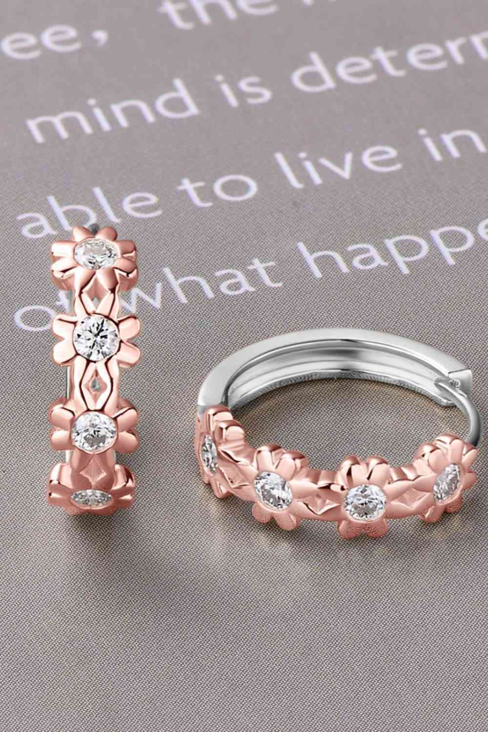 Moissanite 925 Sterling Silver Huggie Earrings BLUE ZONE PLANET