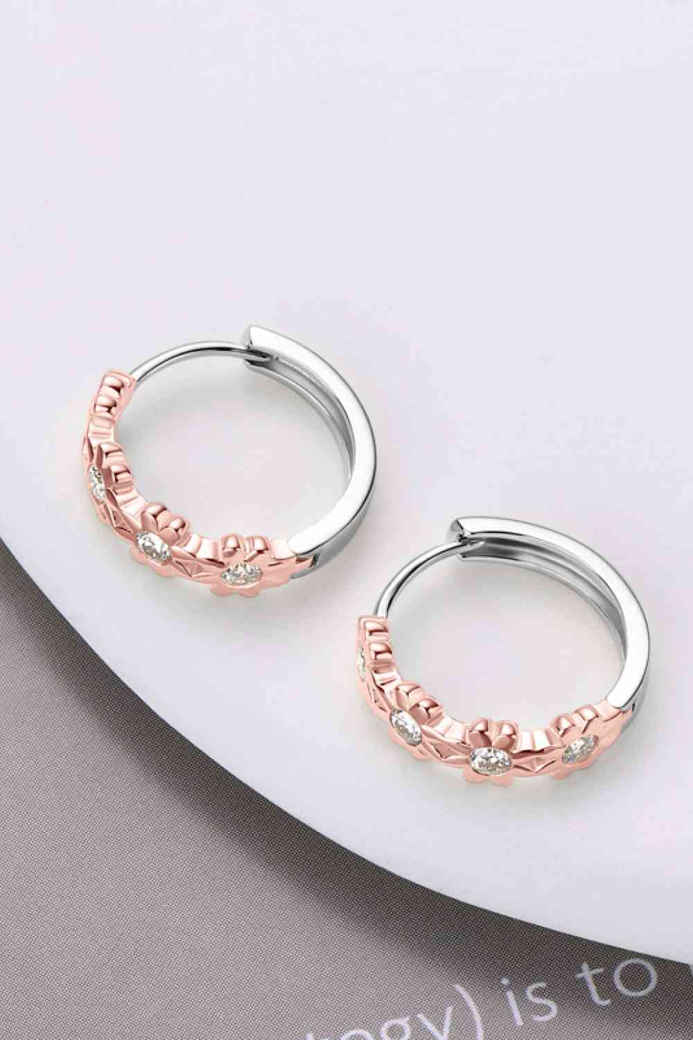 Moissanite 925 Sterling Silver Huggie Earrings BLUE ZONE PLANET