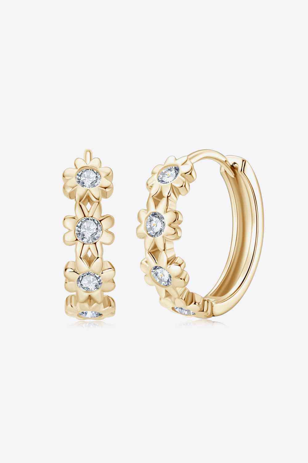 Moissanite 925 Sterling Silver Huggie Earrings BLUE ZONE PLANET