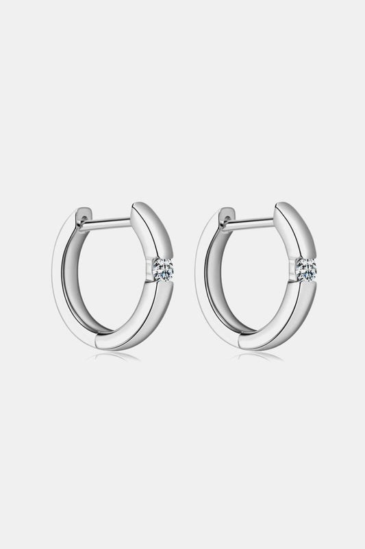 Moissanite 925 Sterling Silver Huggie Earrings BLUE ZONE PLANET