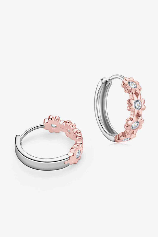 Moissanite 925 Sterling Silver Huggie Earrings BLUE ZONE PLANET