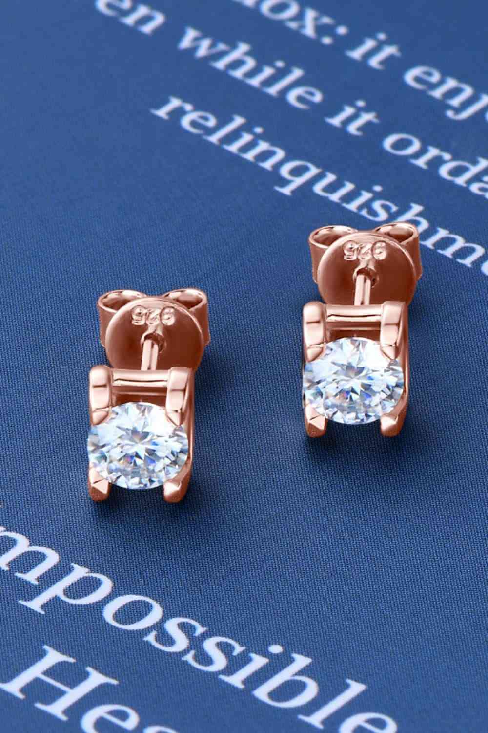 Moissanite 925 Sterling Silver Stud Earrings BLUE ZONE PLANET