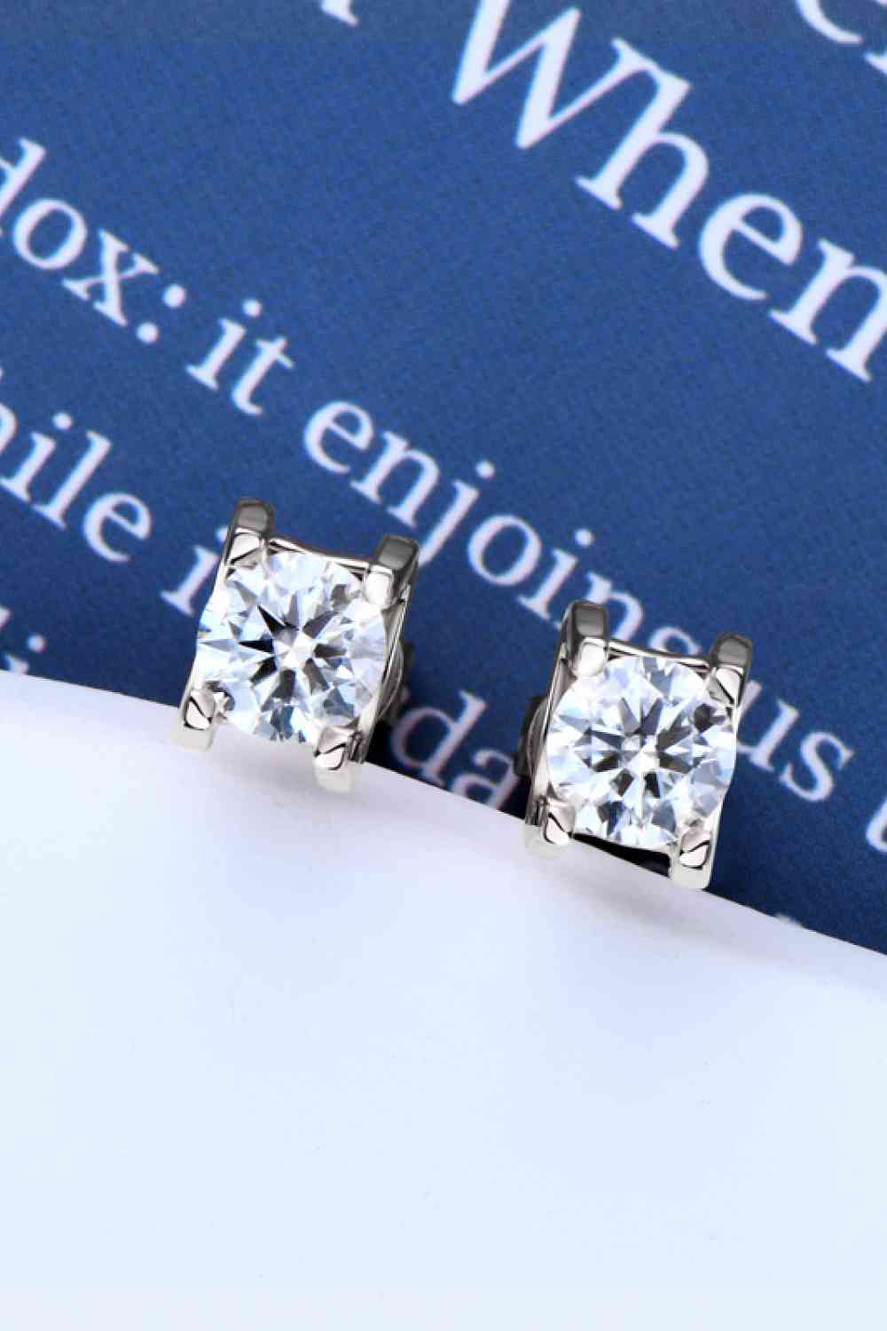 Moissanite 925 Sterling Silver Stud Earrings BLUE ZONE PLANET