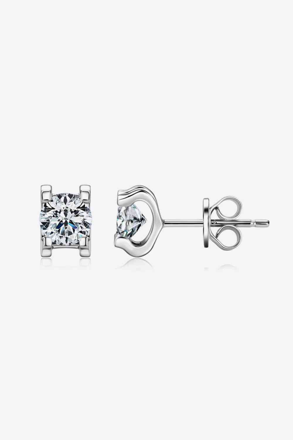 Moissanite 925 Sterling Silver Stud Earrings BLUE ZONE PLANET