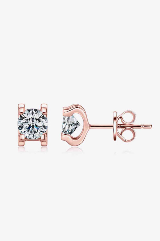Moissanite 925 Sterling Silver Stud Earrings BLUE ZONE PLANET