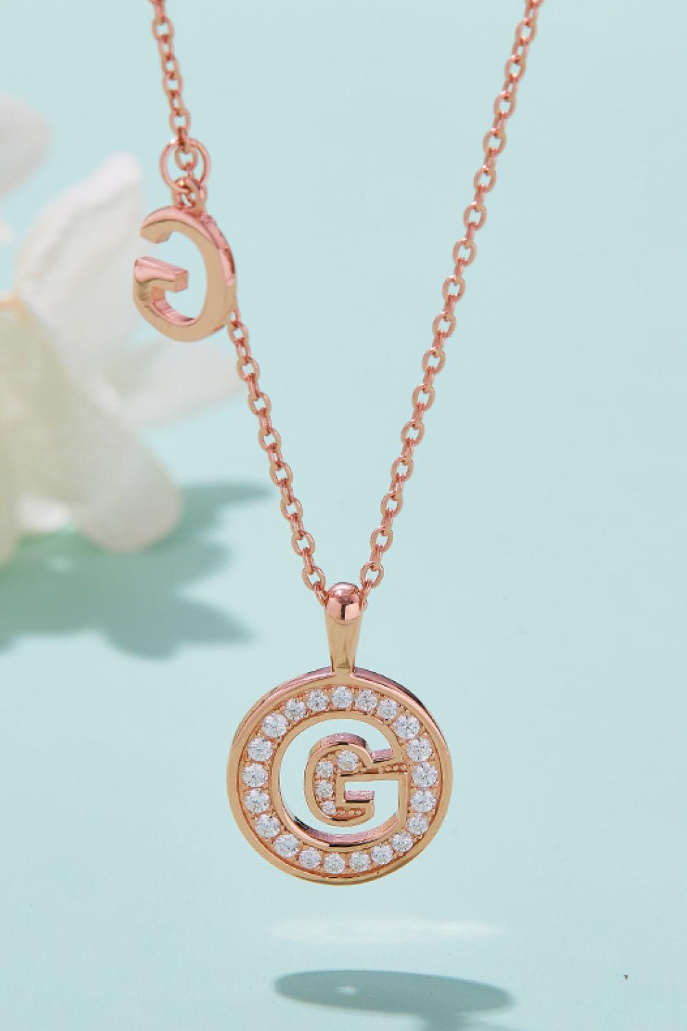 Moissanite A to J Pendant Necklace BLUE ZONE PLANET