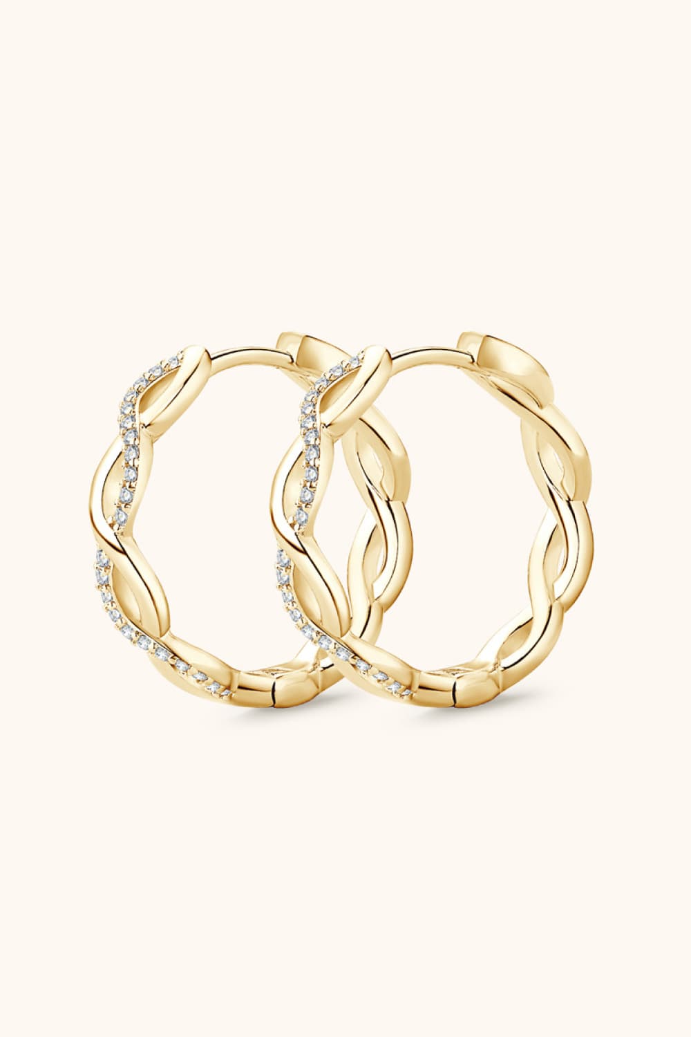 Moissanite Crisscross Hoop Earrings BLUE ZONE PLANET
