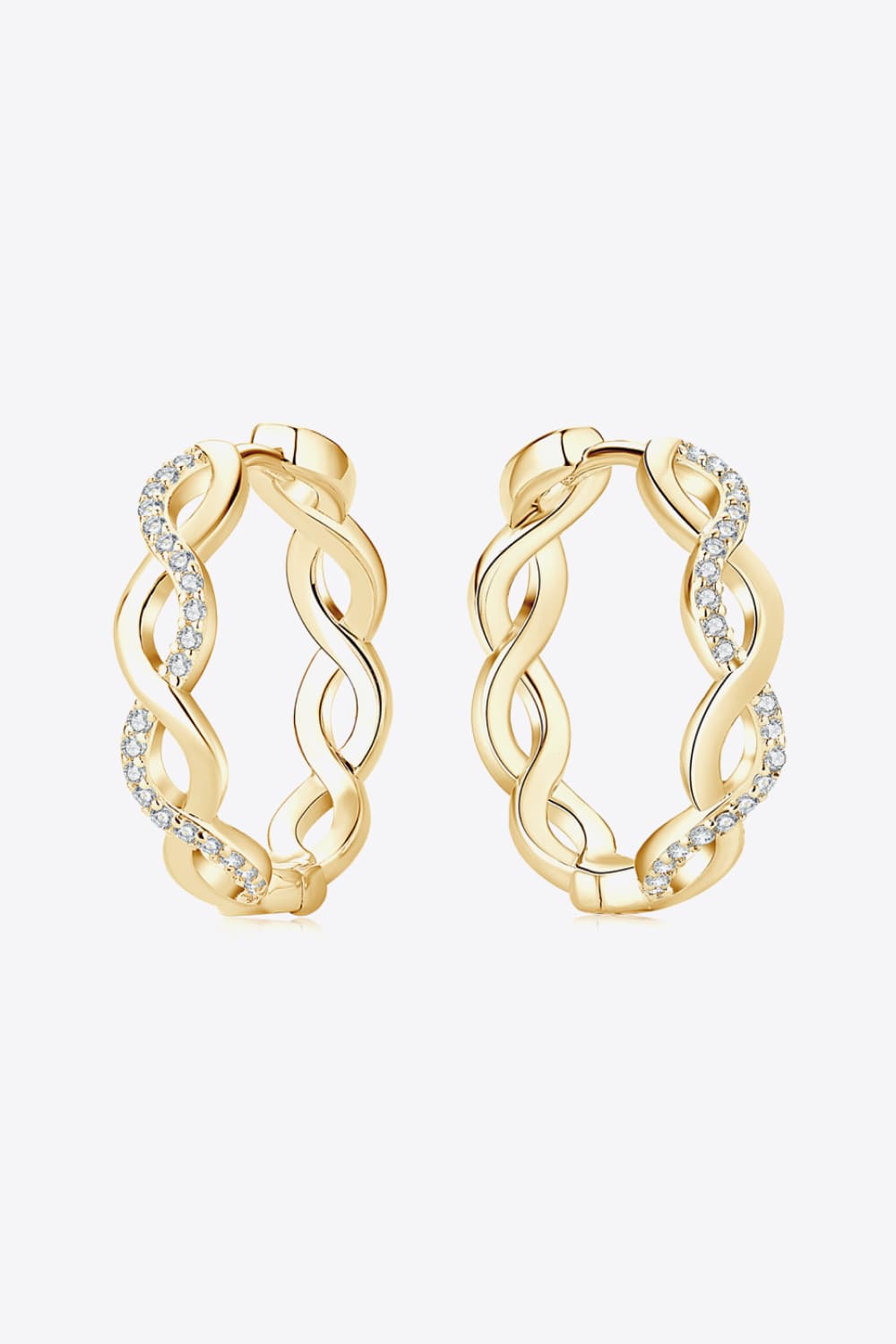Moissanite Crisscross Hoop Earrings BLUE ZONE PLANET