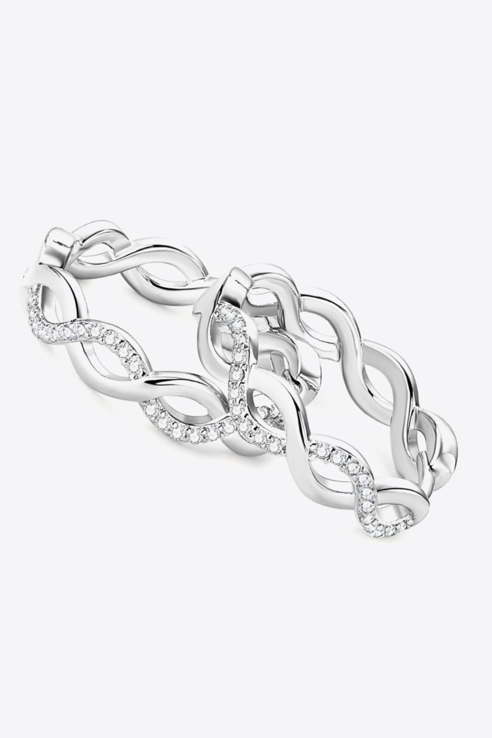 Moissanite Crisscross Hoop Earrings BLUE ZONE PLANET