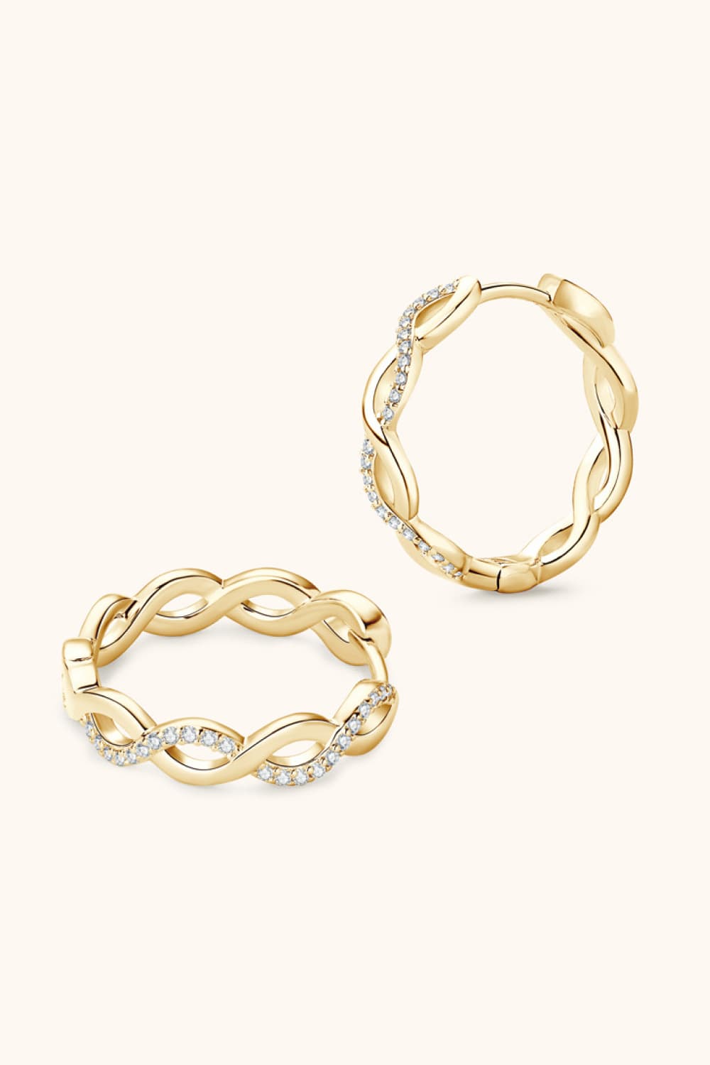Moissanite Crisscross Hoop Earrings BLUE ZONE PLANET